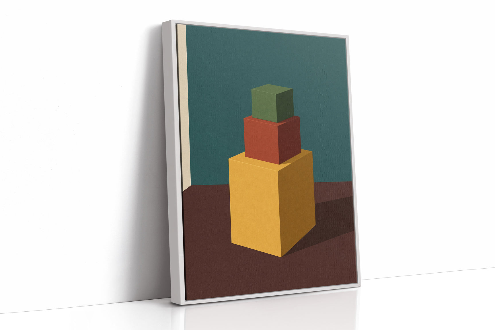 Minimalist Geometric Art Print - Bold Colorful Cubes