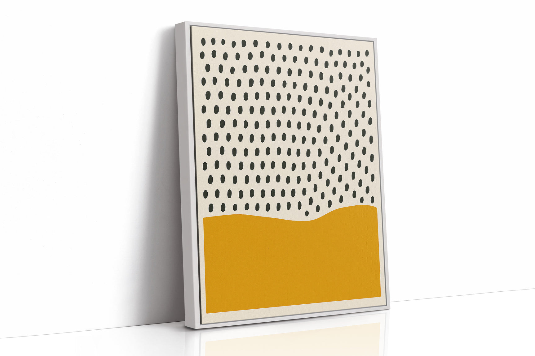 Modern Abstract Art Print - Minimalist Dots and Waves