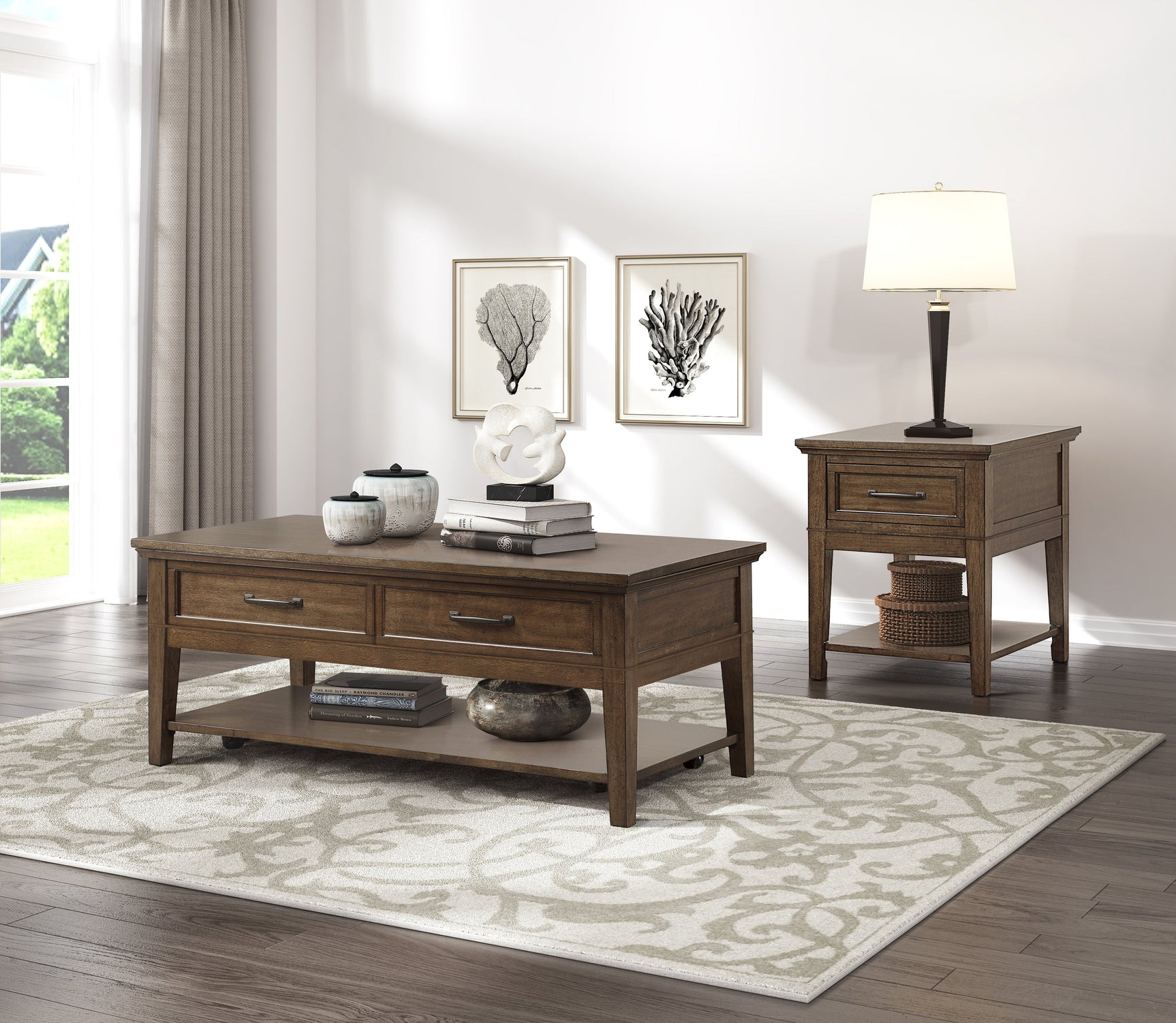 Whitley Walnut End Table - Ornate Home