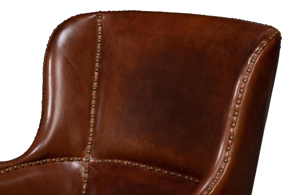 Whitney Brown Distilled Leather Chair - Ornate Home