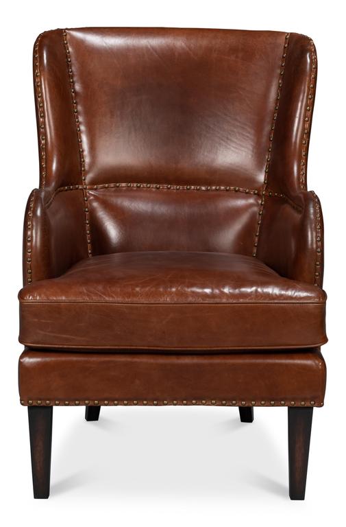 Whitney Brown Distilled Leather Chair - Ornate Home
