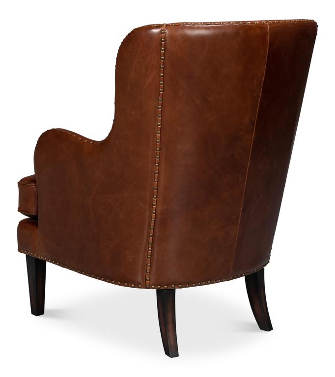 Whitney Brown Distilled Leather Chair - Ornate Home