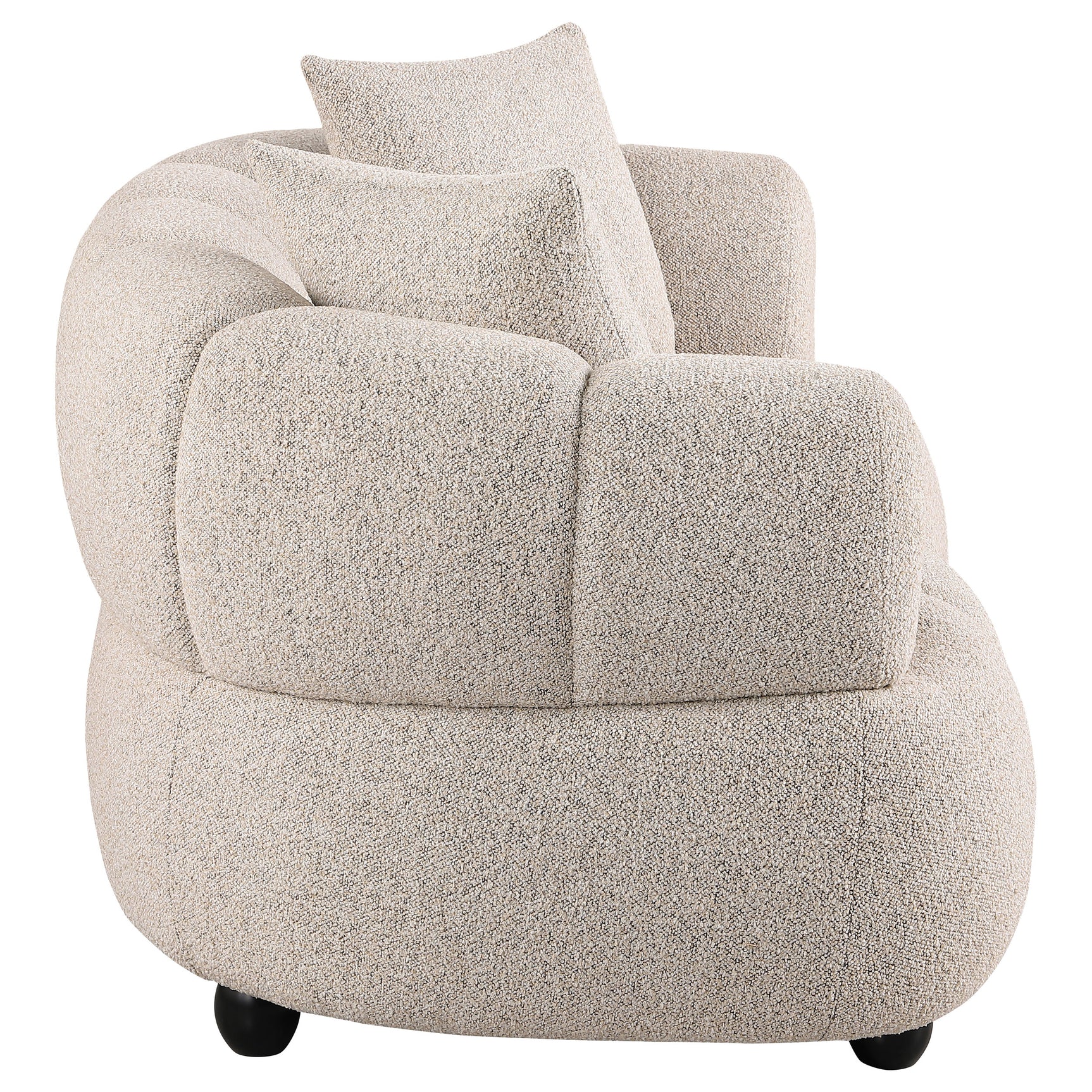 Whitney Pebble Contemporary Channel Tufted Woven Fabric Upholstered Loveseat - Ornate Home