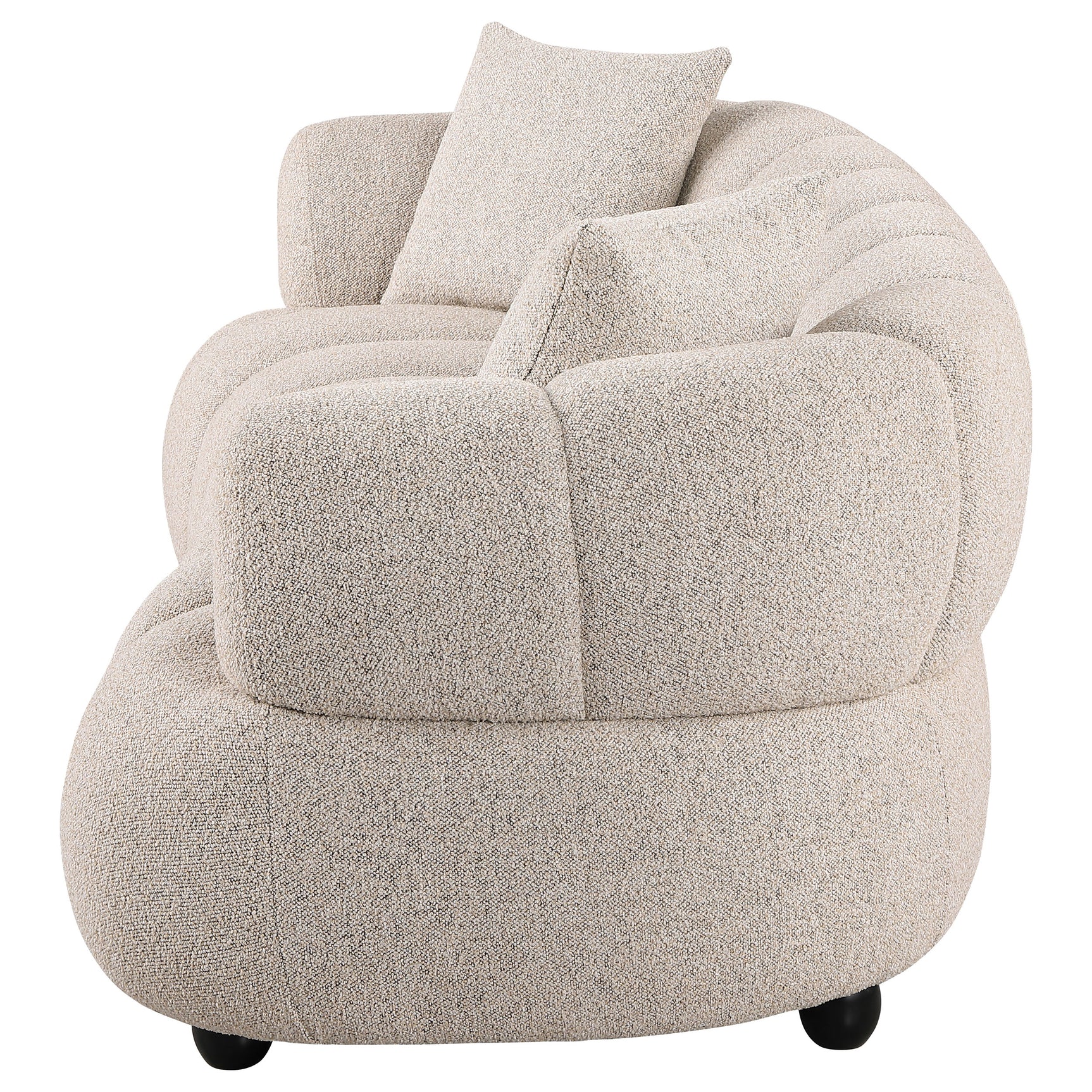 Whitney Pebble Contemporary Channel Tufted Woven Fabric Upholstered Sofa - Ornate Home