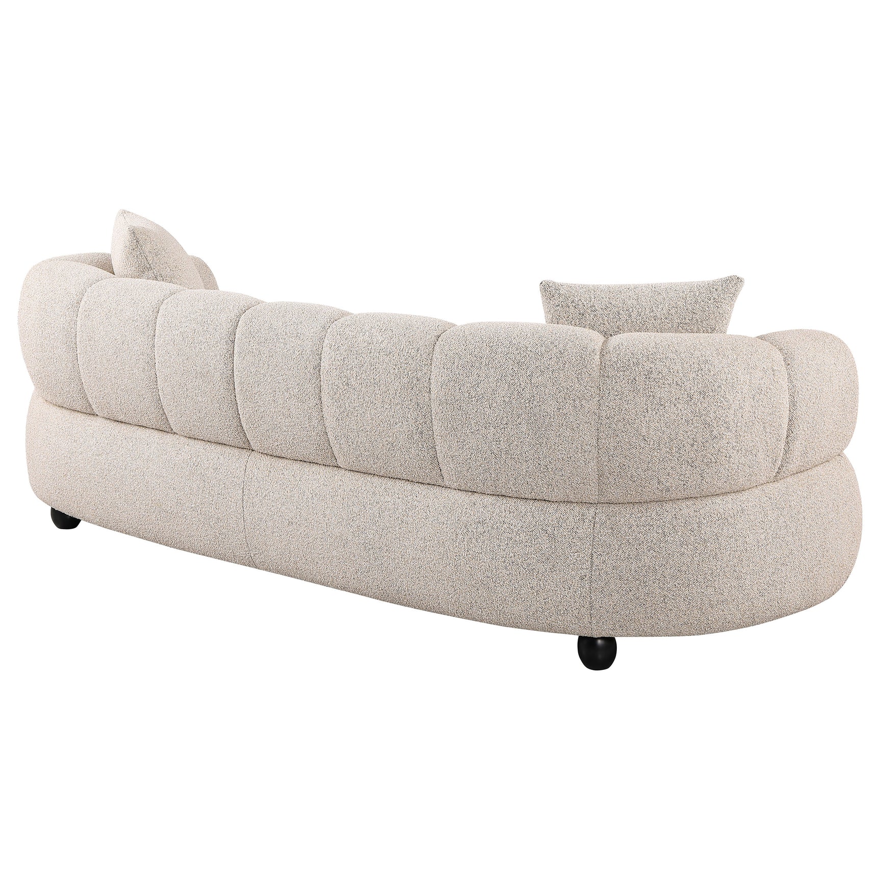 Whitney Pebble Contemporary Channel Tufted Woven Fabric Upholstered Sofa - Ornate Home