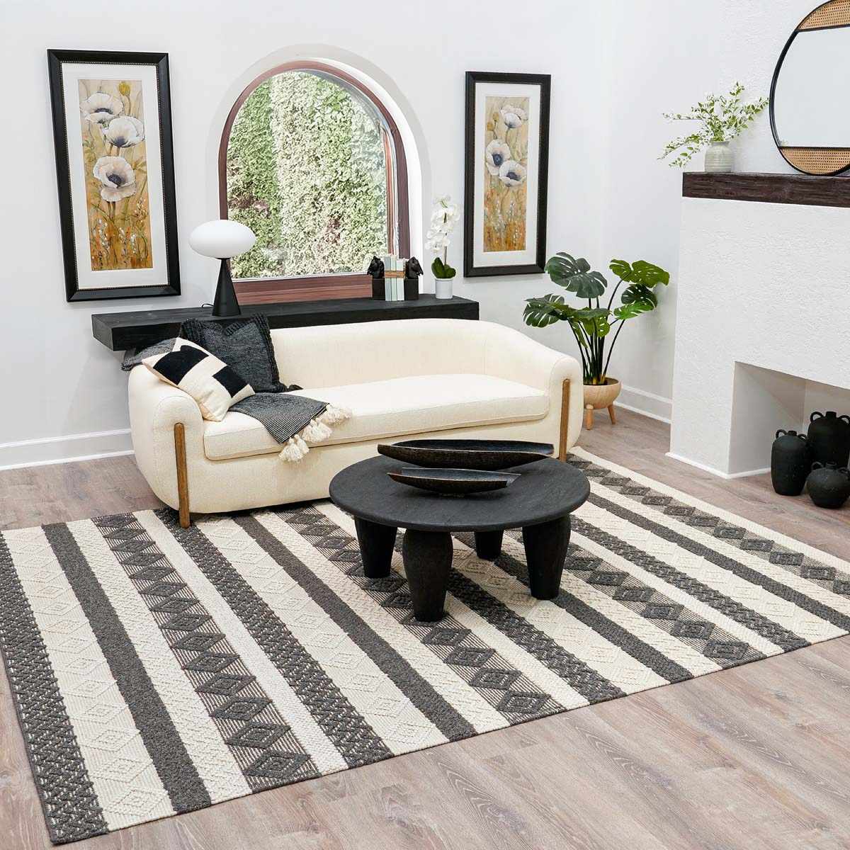 Whittington Black&White Wool Rug - Clearance - Ornate Home