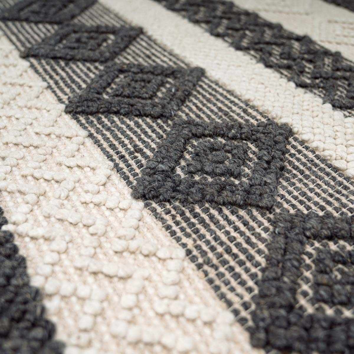 Whittington Black&White Wool Rug - Clearance - Ornate Home