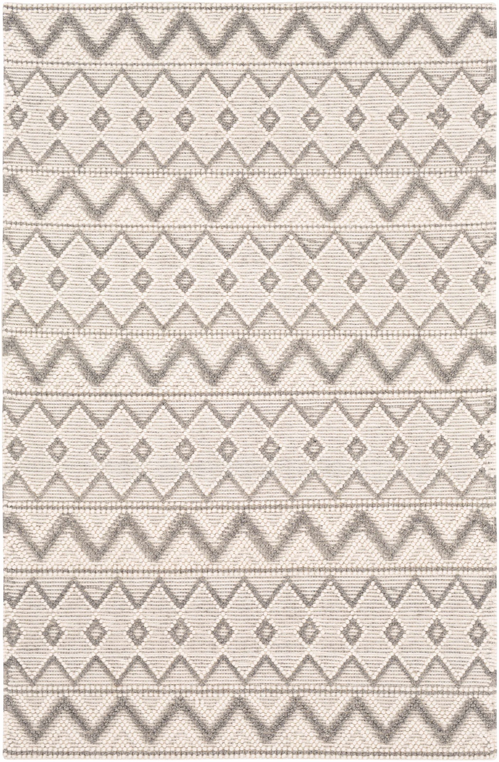 Whittington Gray&Cream Wool Rug - Clearance - Ornate Home