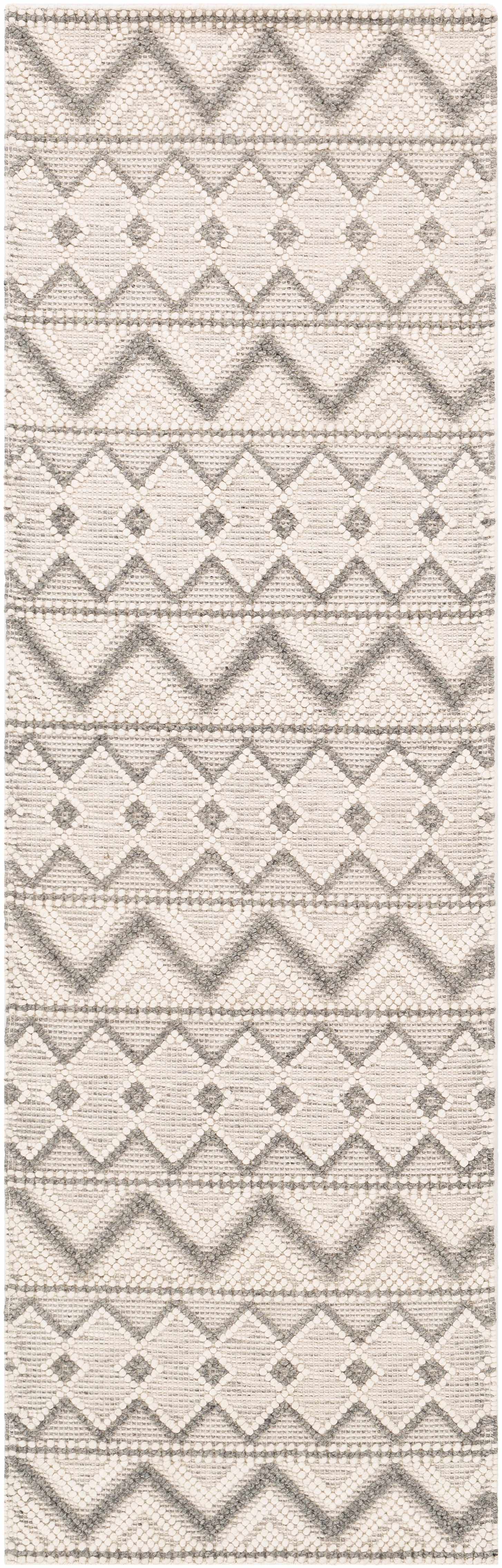 Whittington Gray&Cream Wool Rug - Clearance - Ornate Home