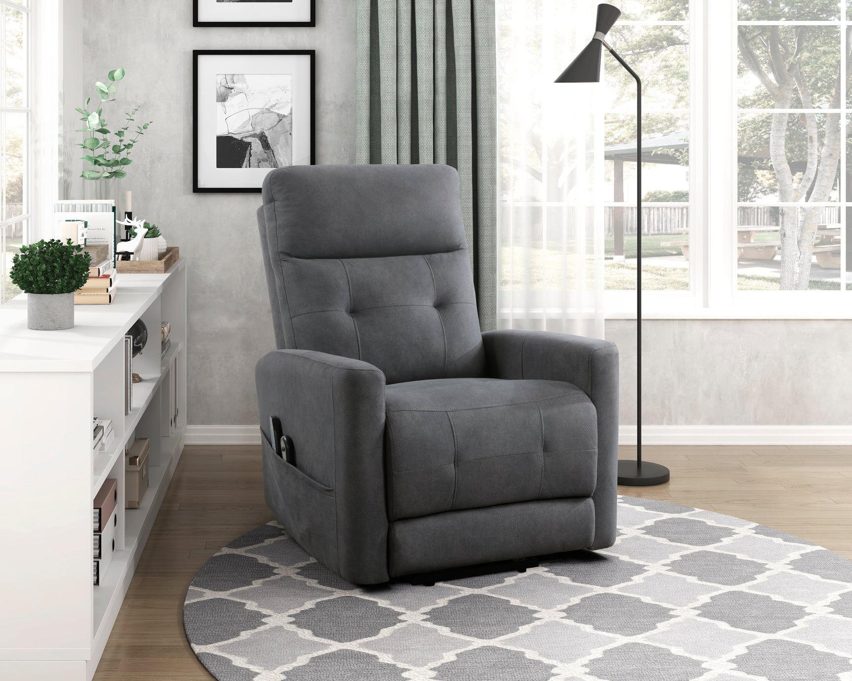 Wichita Dark Gray Power Lift Chair - Ornate Home