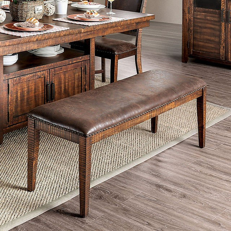 Wichita Distressed Dark Oak Bench - Ornate Home