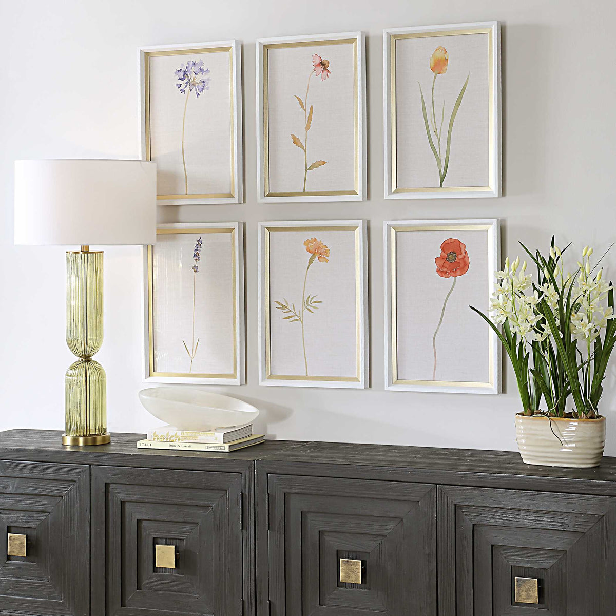 Wild Flourish Multicolor Framed Floral Prints (Set of 6) - Ornate Home