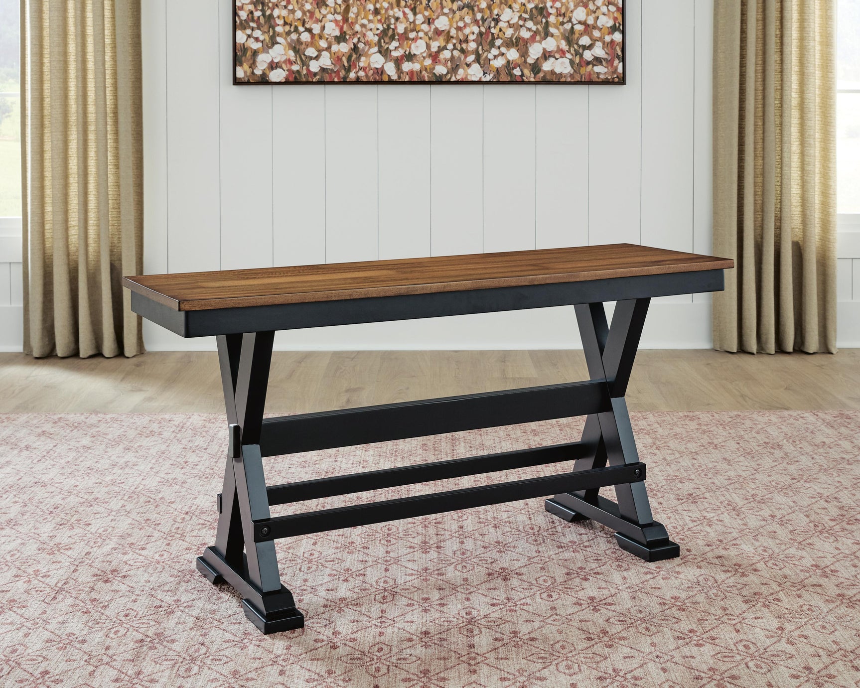 Wildenauer Brown/Black 48" Counter Height Bench - Ornate Home