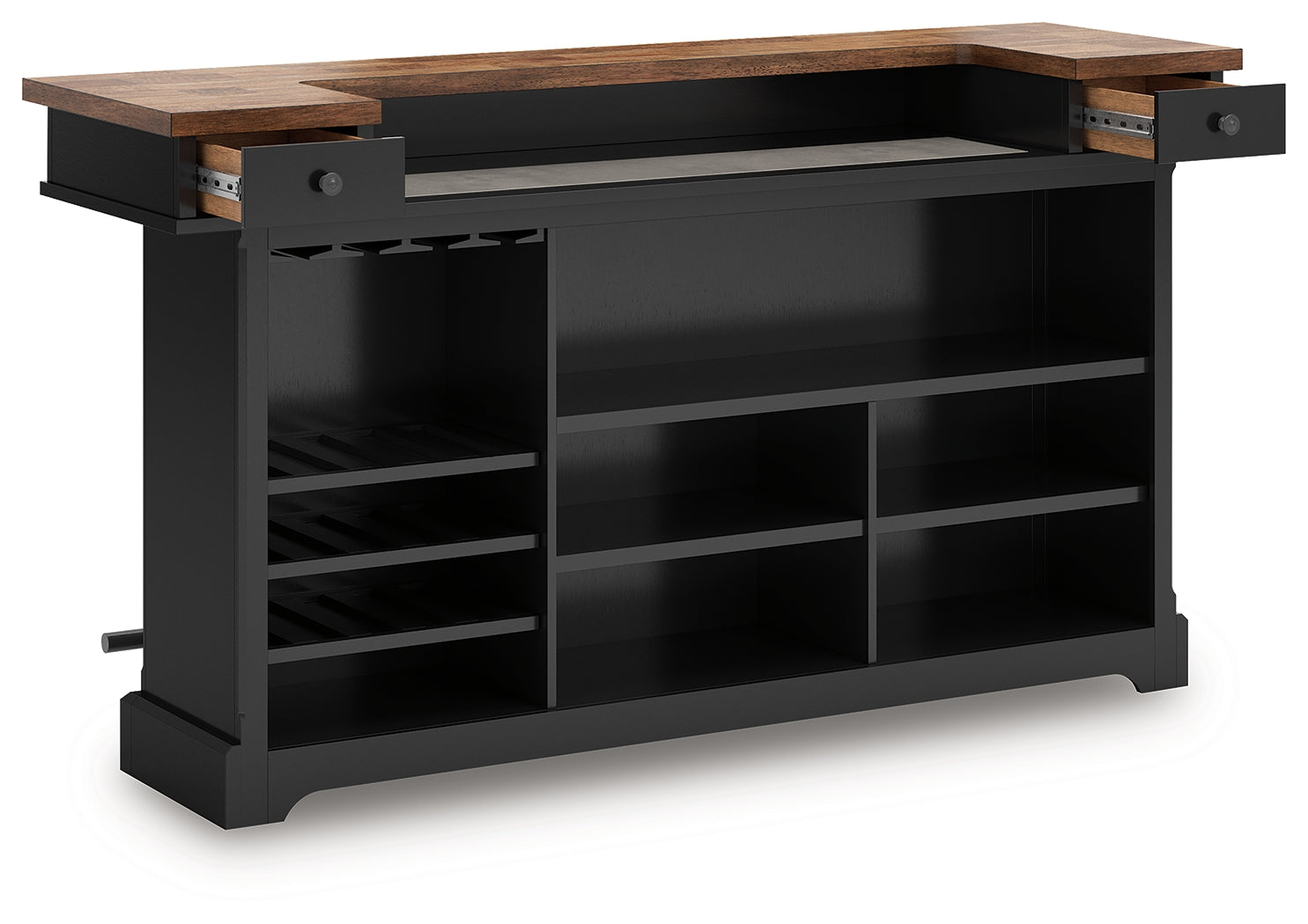 Wildenauer Brown/Black Bar Table and 4 Barstools - Ornate Home