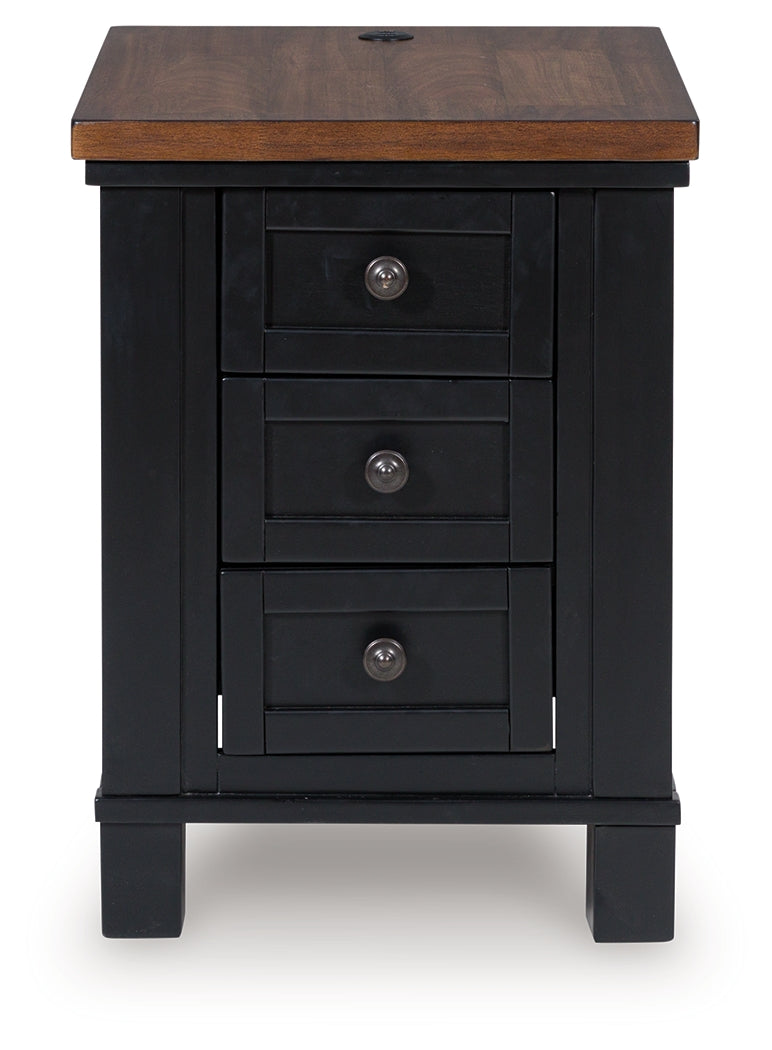 Wildenauer Brown/Black Chair Side End Table (Online Special Price) - Ornate Home