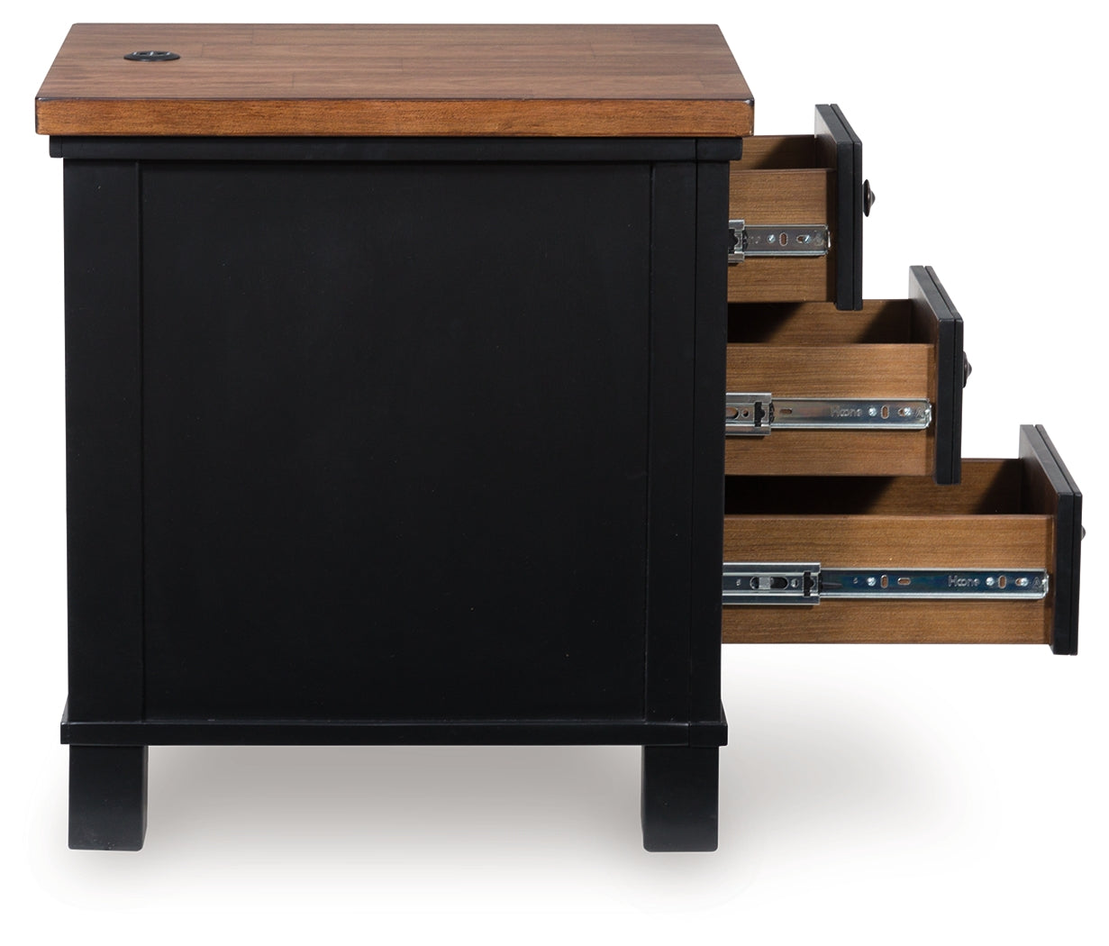 Wildenauer Brown/Black Chair Side End Table - Ornate Home