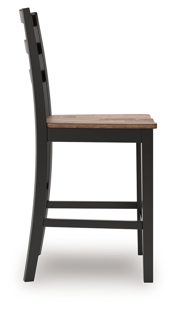 Wildenauer Brown/Black Counter Height Barstool D634-124 - Ornate Home