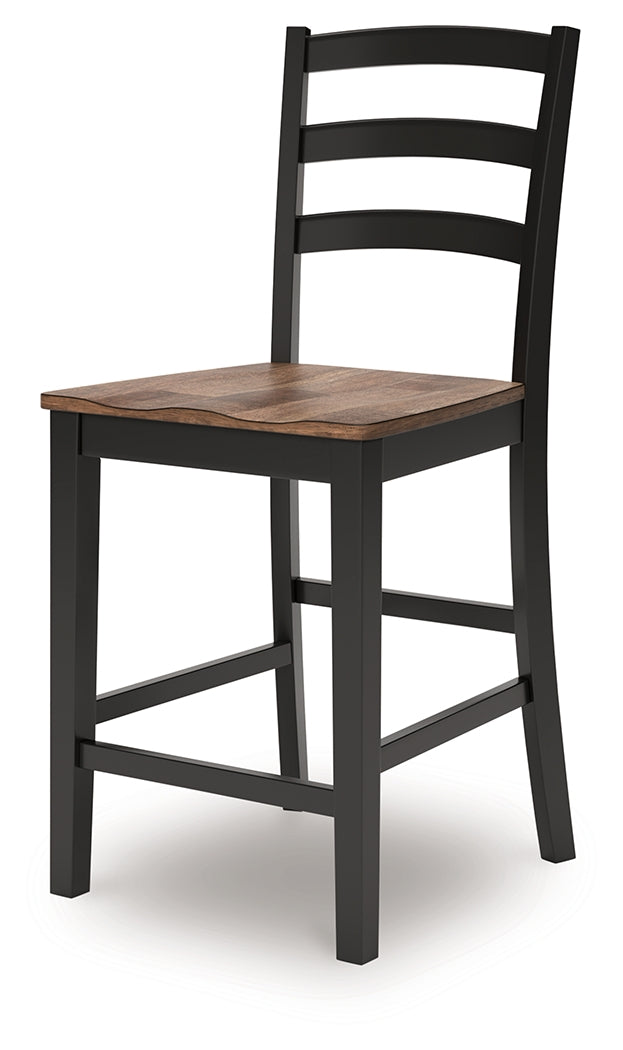 Wildenauer Brown/Black Counter Height Barstool (Set of 2) - Ornate Home
