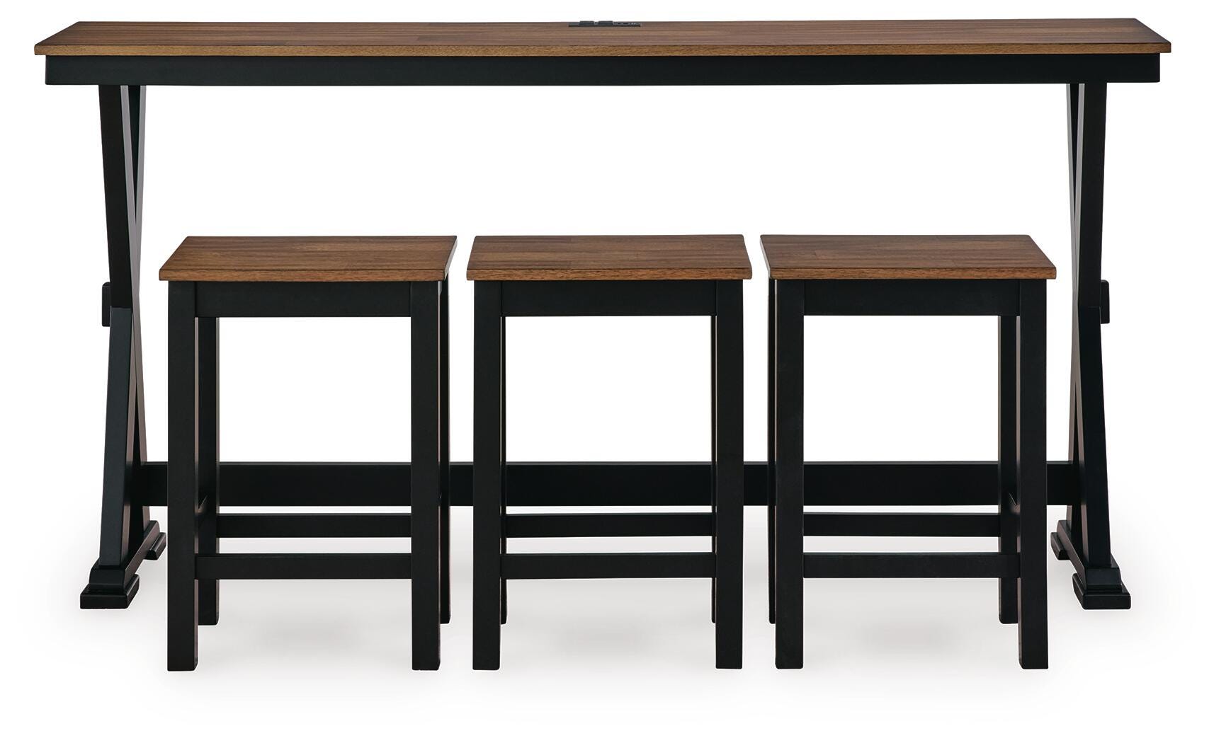 Wildenauer Brown/Black Counter Height Dining Table and 3 Barstools Set - Ornate Home