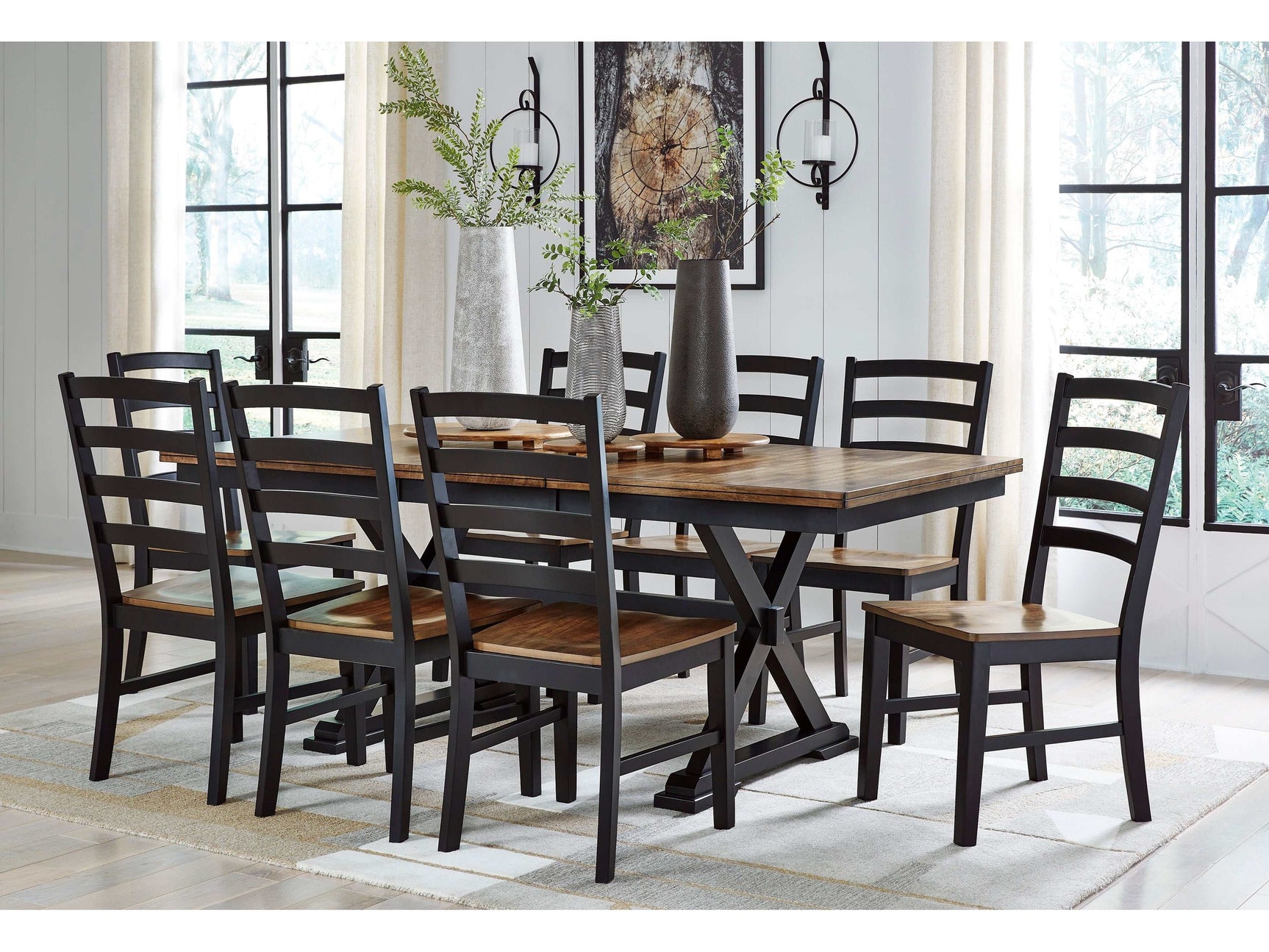 Wildenauer Brown & Black Dining Room Set / 9pc - Ornate Home