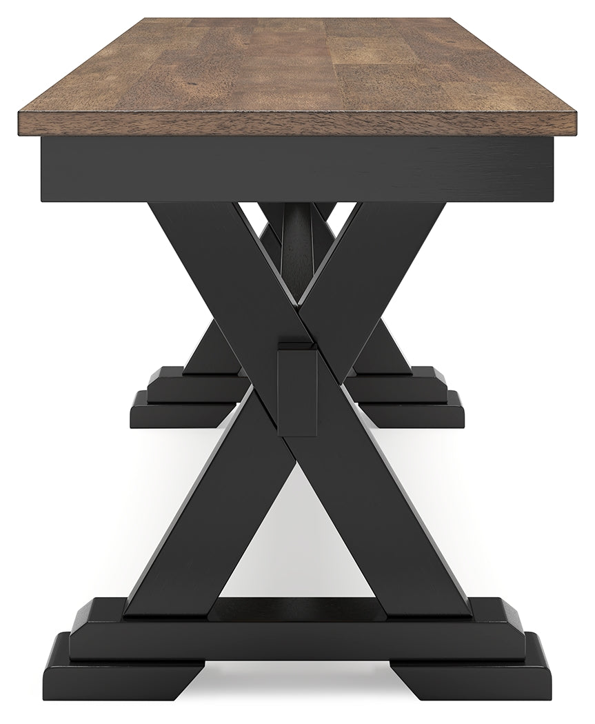 Wildenauer Brown/Black Dining Table, 2 Chairs and 2 Benches - Ornate Home