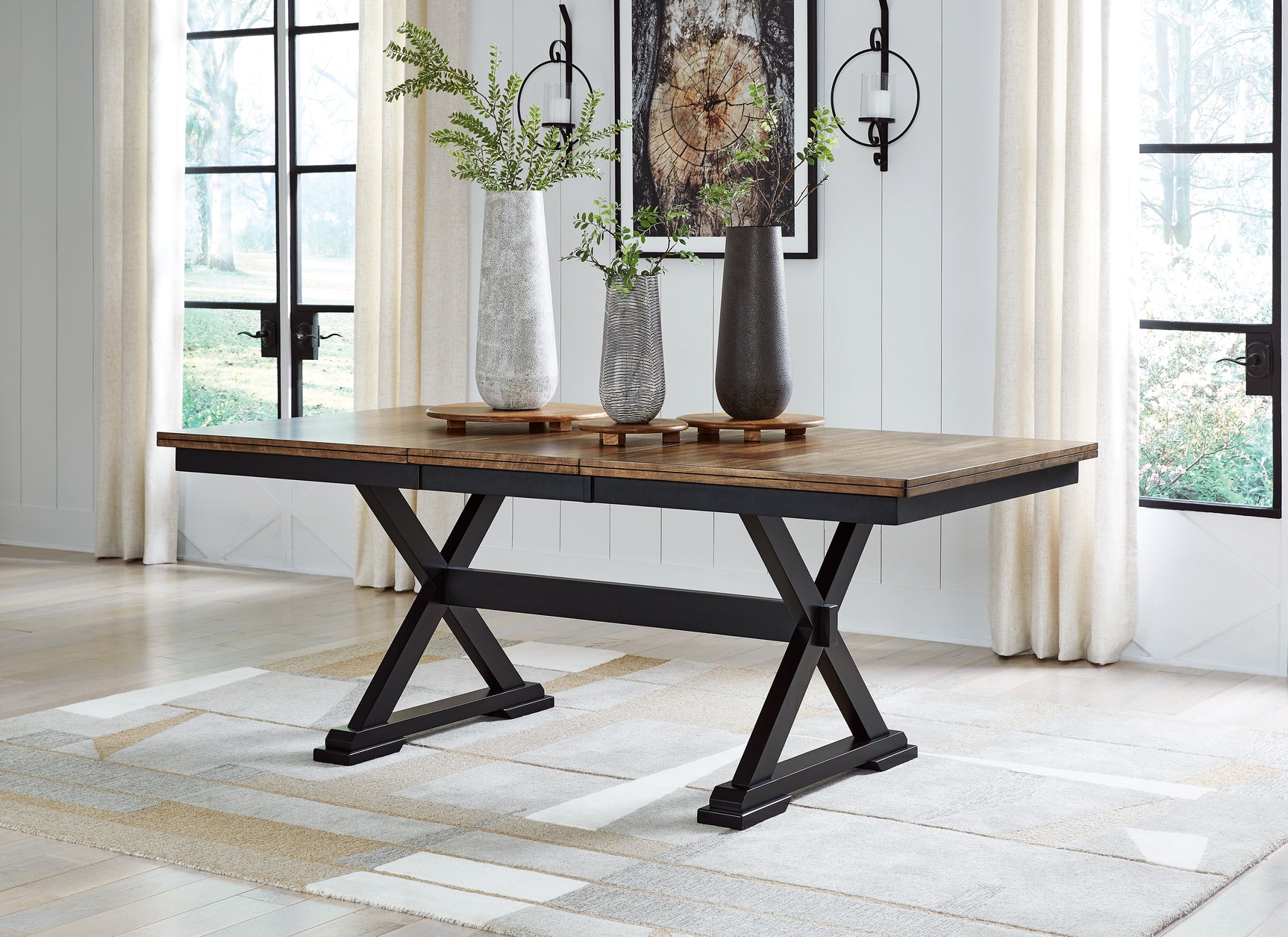 Wildenauer Brown/Black Dining Table and 8 Chairs (Online Special Price) - Ornate Home