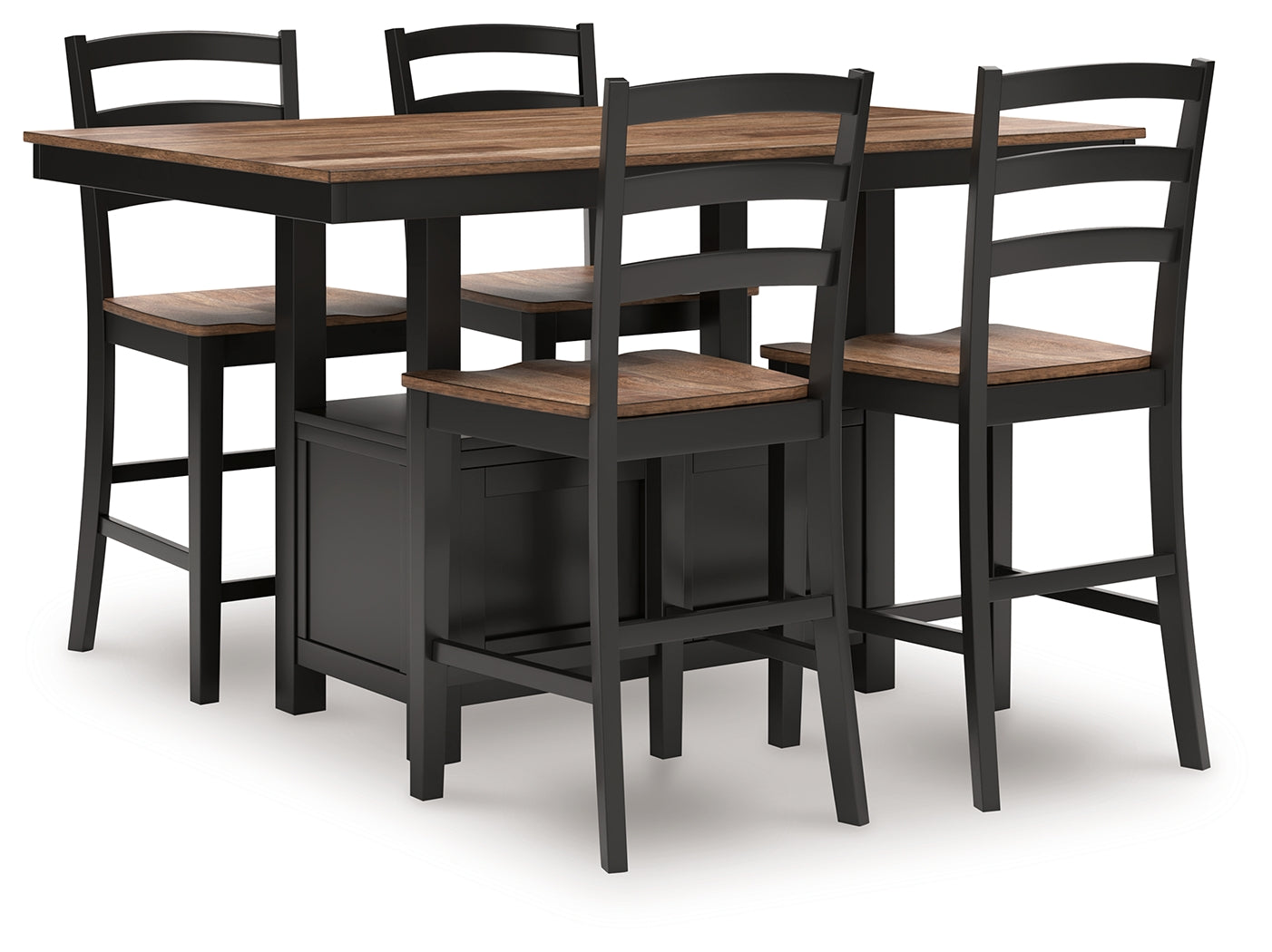 Wildenauer Brown/Black Dining Table w/4 Chairs - Ornate Home