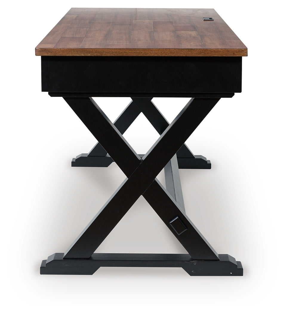 Wildenauer Brown/Black Home Office Desk (Online Special Price) - Ornate Home