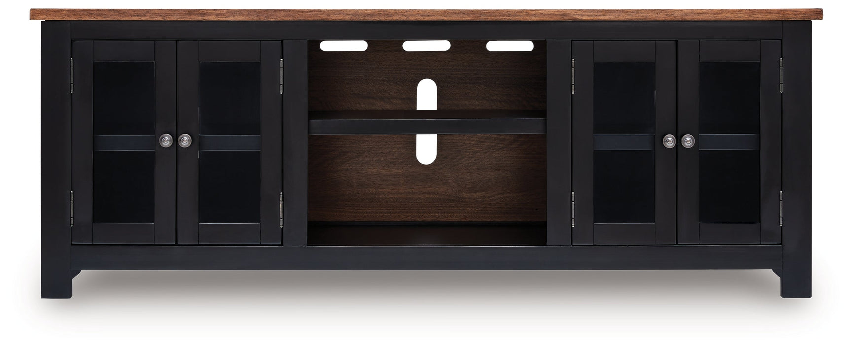 Wildenauer Brown/Black XL TV Stand w/Fireplace Option (Online Special Price) - Ornate Home