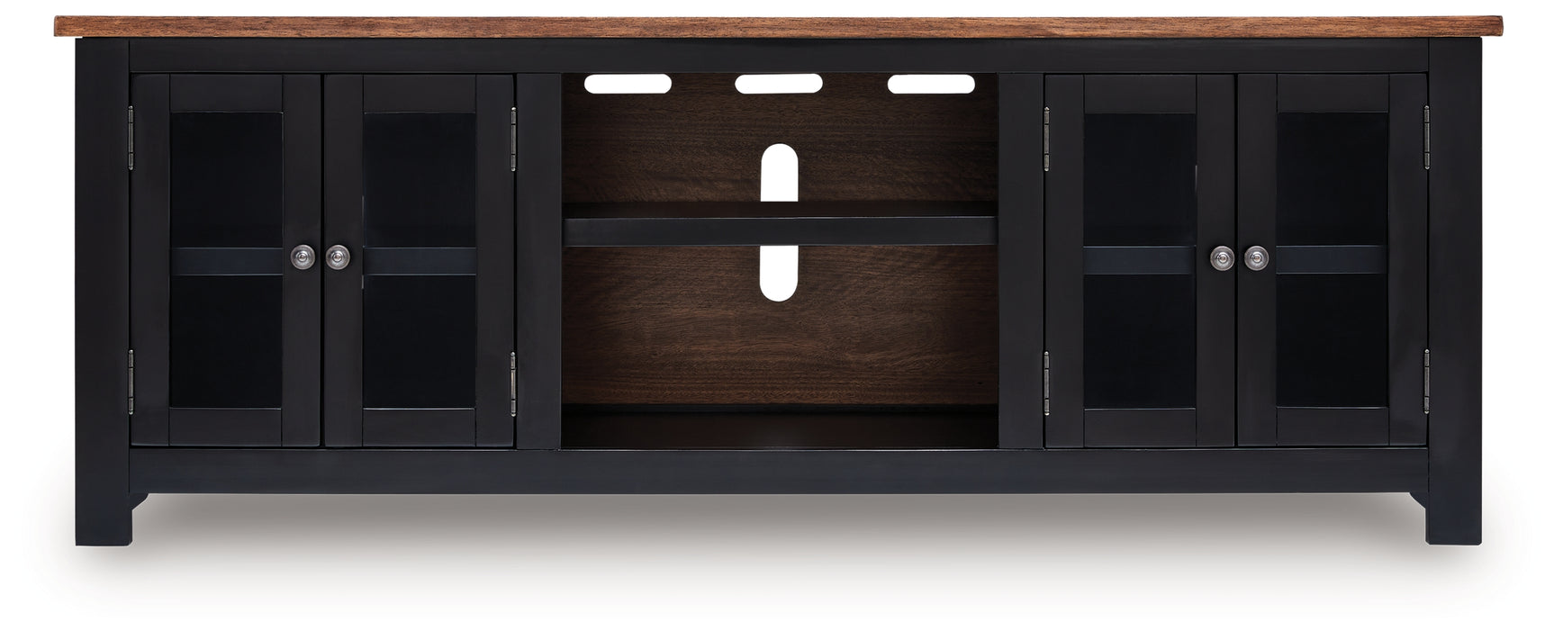 Wildenauer Brown/Black XL TV Stand w/Fireplace Option - Ornate Home
