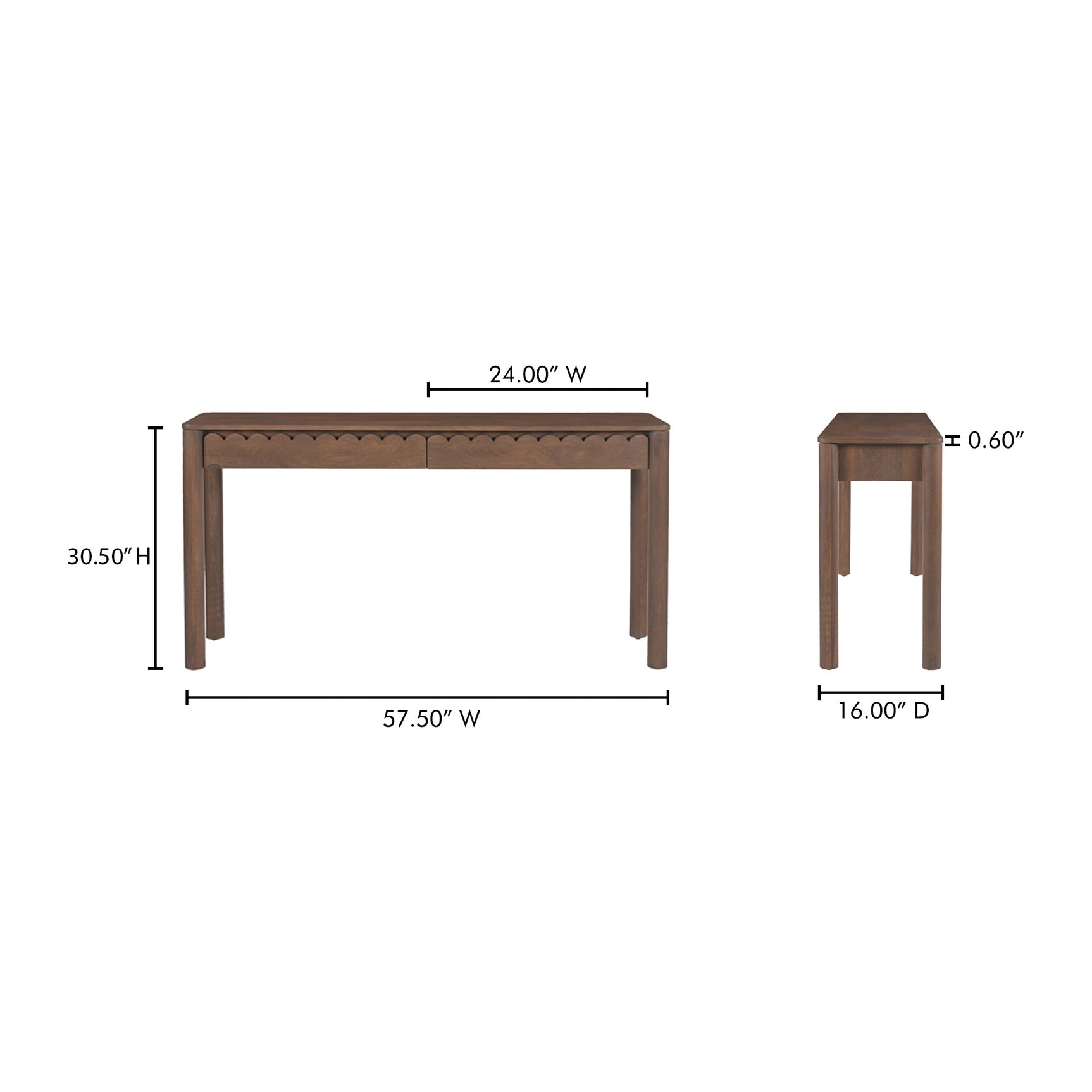 Wiley Vintage Brown Console Table - Ornate Home
