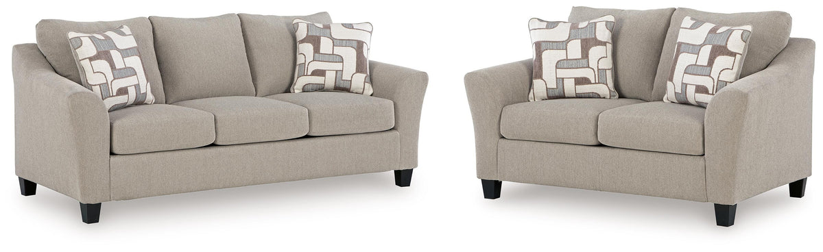 Willarae Taupe Queen Sofa Sleeper and Loveseat - Ornate Home