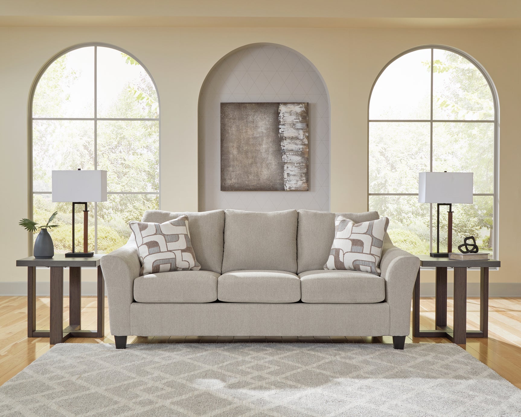 Willarae Taupe Sofa, Oversized Chair and Ottoman - Ornate Home