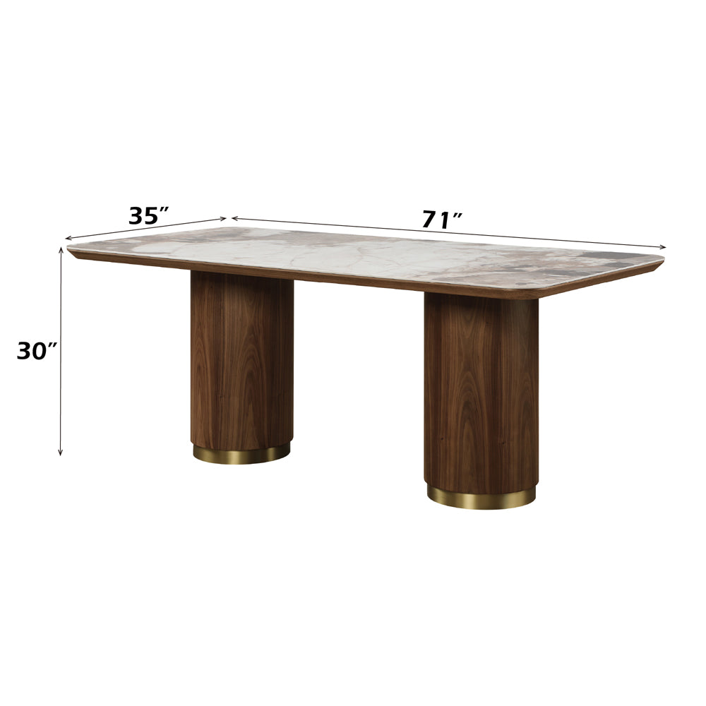 Willene Dining Table W/Ceramic Top - Ornate Home