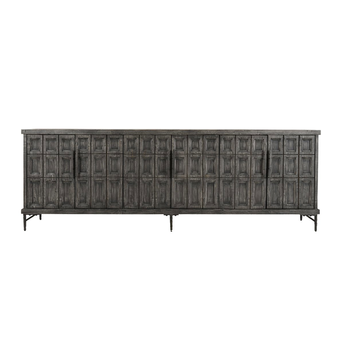 Willmark Timeworn Black 6 Door Cabinet - Ornate Home