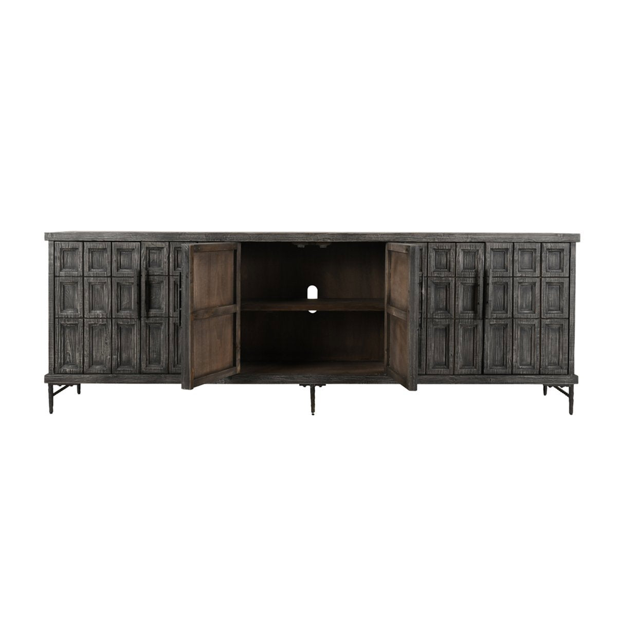 Willmark Timeworn Black 6 Door Cabinet - Ornate Home