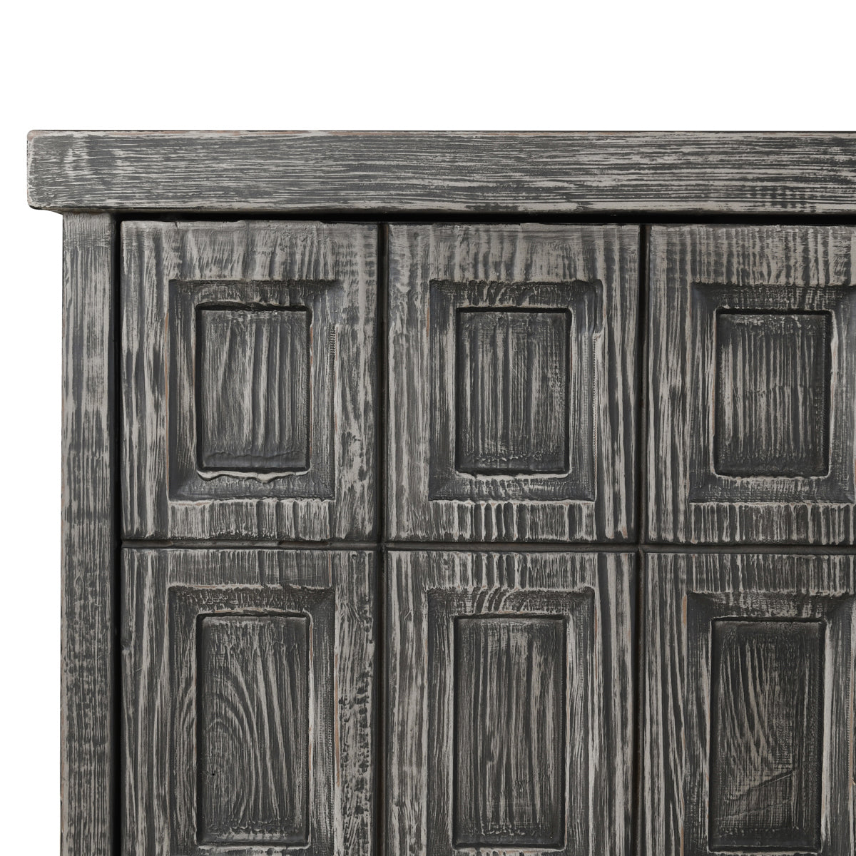 Willmark Timeworn Black 6 Door Cabinet - Ornate Home