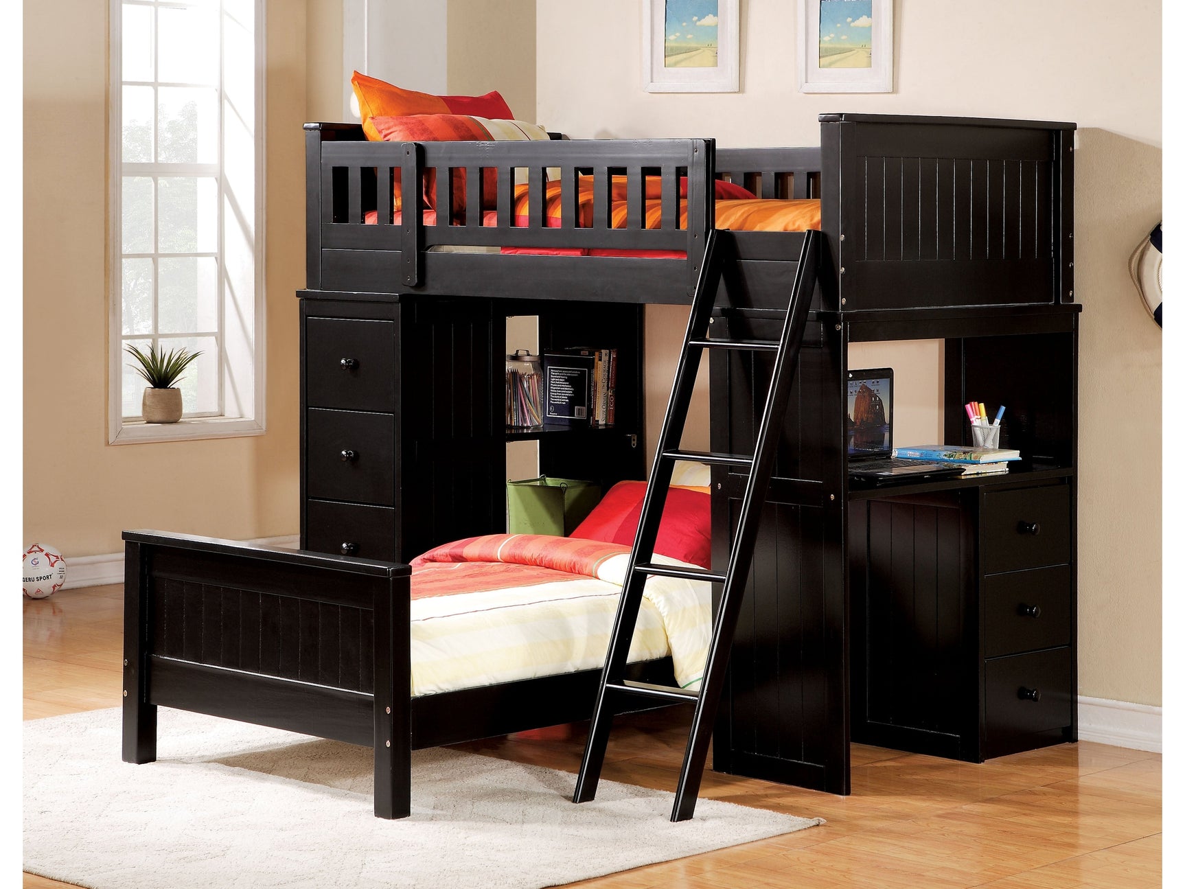 Willoughby Black Twin Bed - Ornate Home
