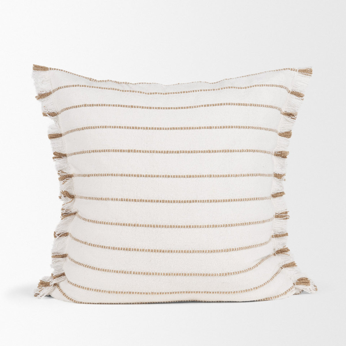 Willow Cream/Camel 20x20 Square Decorative Pillow Cover - Ornate Home