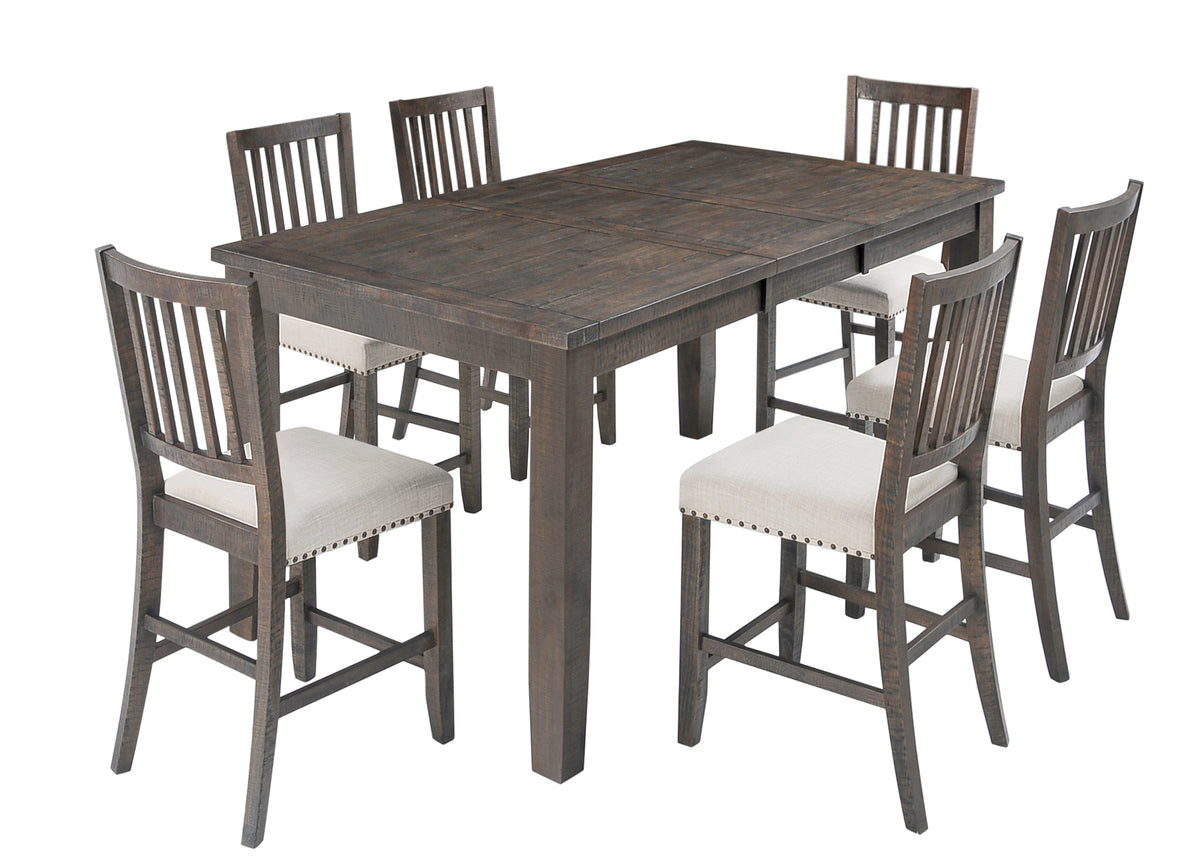 Willow Creek Brown/Cream Ext Counter Dining Table w/ 6 Stools - Ornate Home