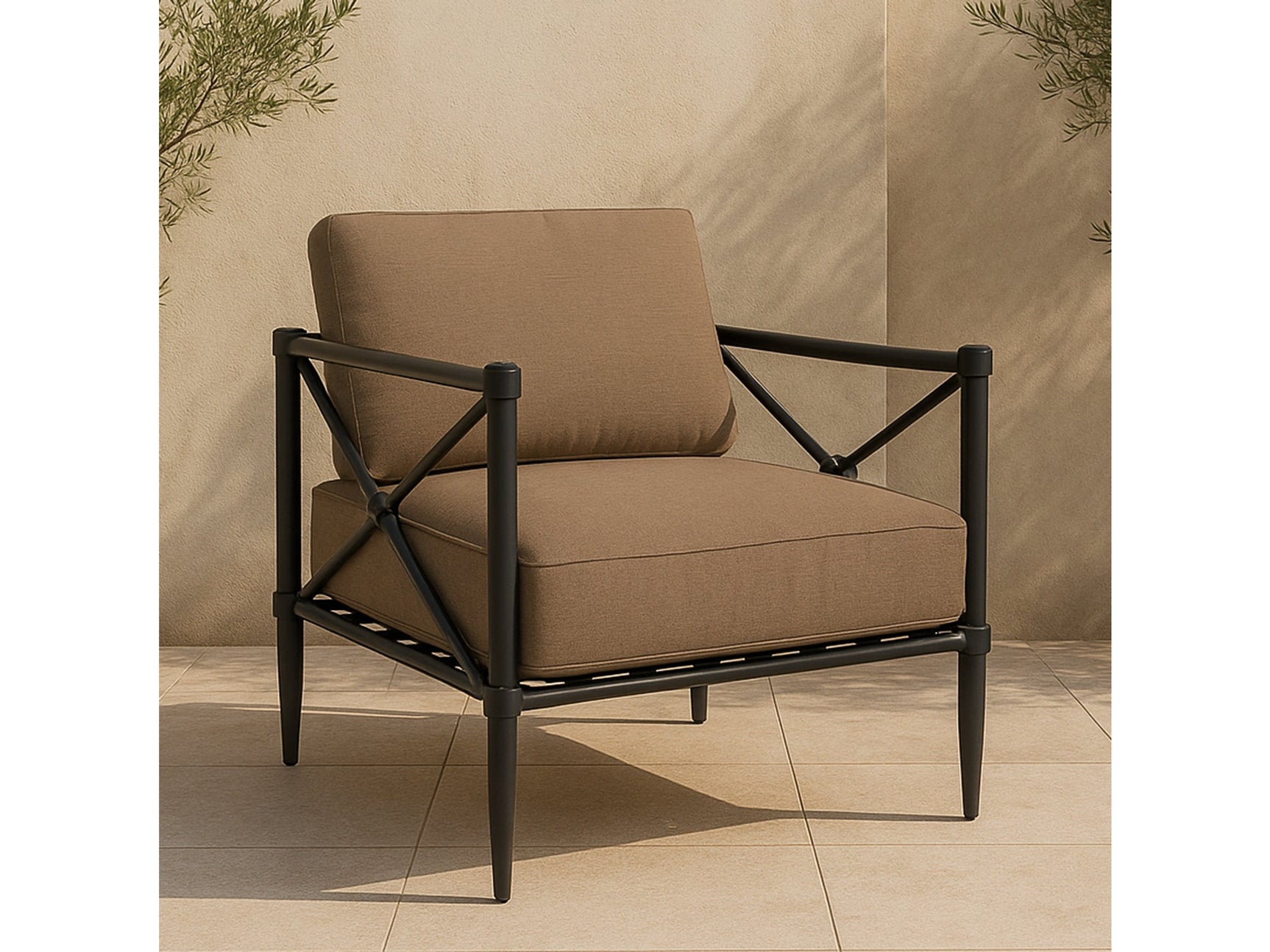 Willow Light Brown Outdoor Accent Chair - Ornate Home