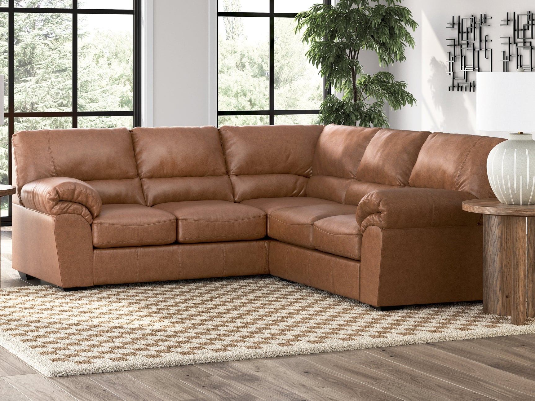 WillowBend Caramel 2-Piece L Shaped Sectional (Online Special Price) - Ornate Home