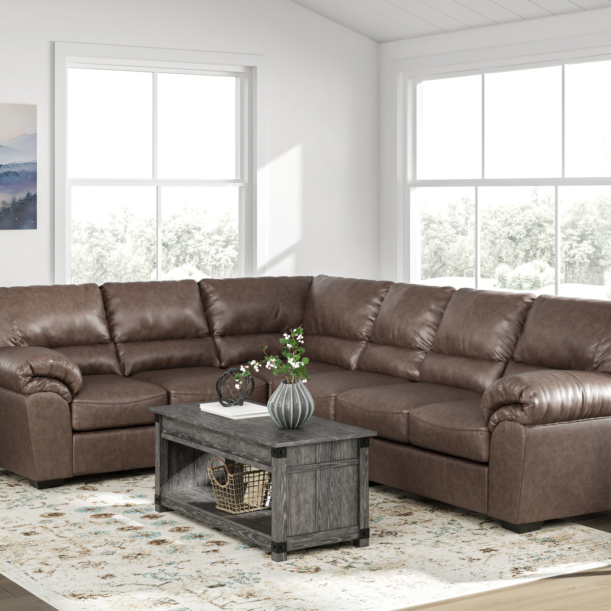 Ashley Furniture WillowBend Umber 3-Piece Sectional | Ornate Home