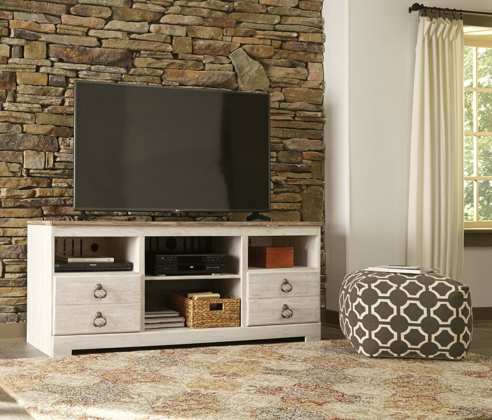Willowton 64" TV Stand w/ Fireplace Option (Online Special Price) - Ornate Home