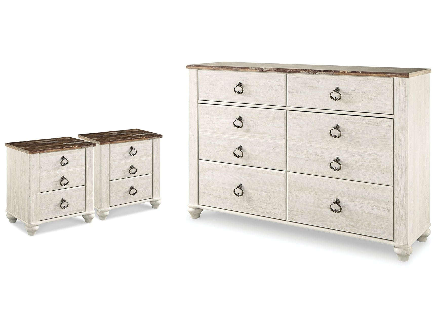 Willowton Dresser & 2 Nightstands - Ornate Home