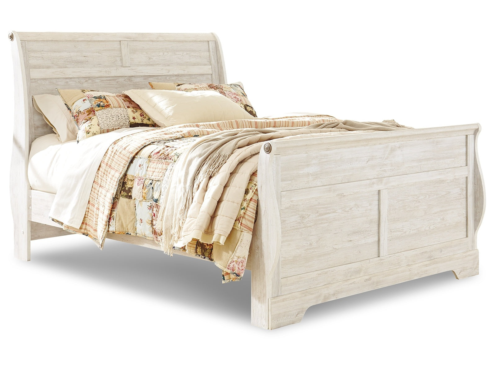 Willowton Gray Queen Sleigh Bed - Ornate Home
