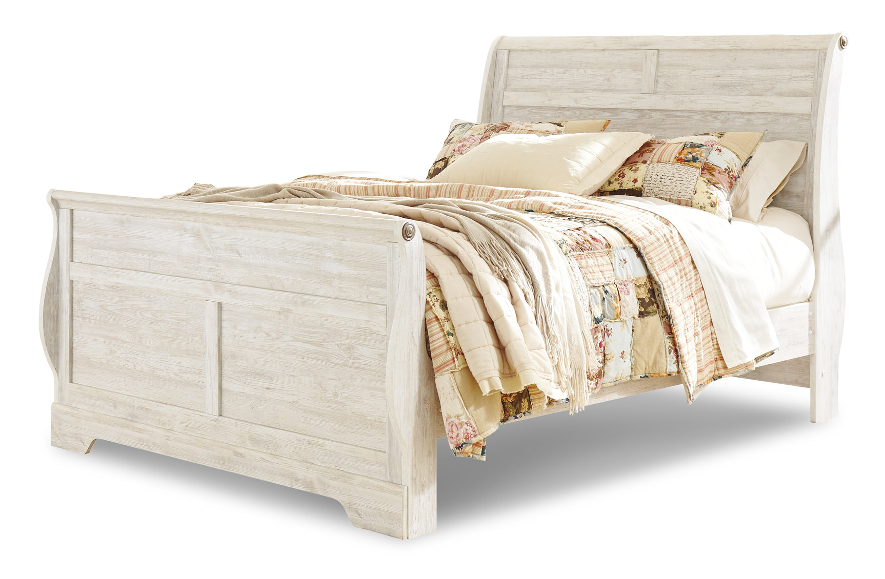 Willowton Gray Queen Sleigh Bed - Ornate Home