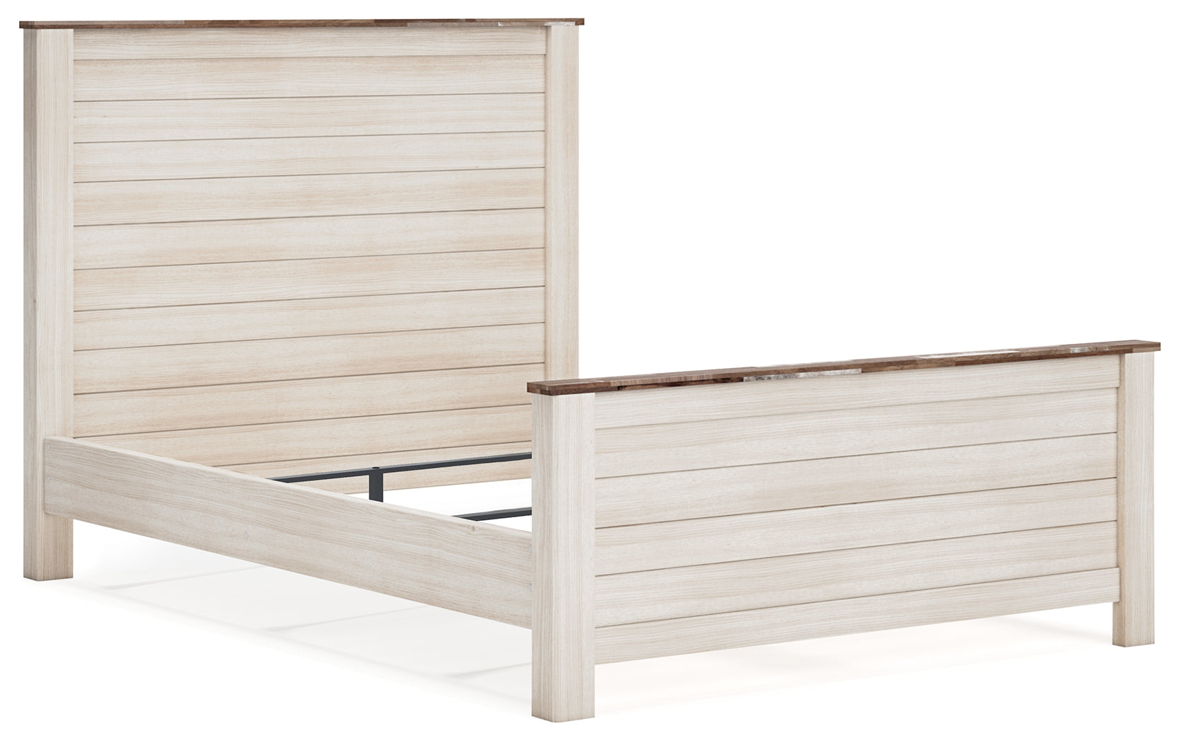 Willowton Whitewash Queen Panel Bedroom Set with Dresser, Mirror, and Nightstand - Ornate Home