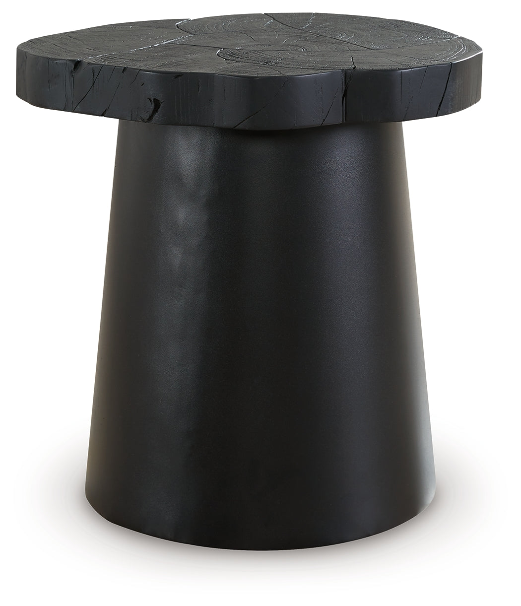 Wimbell Black Solid Wood Live Edge End Table - Ornate Home