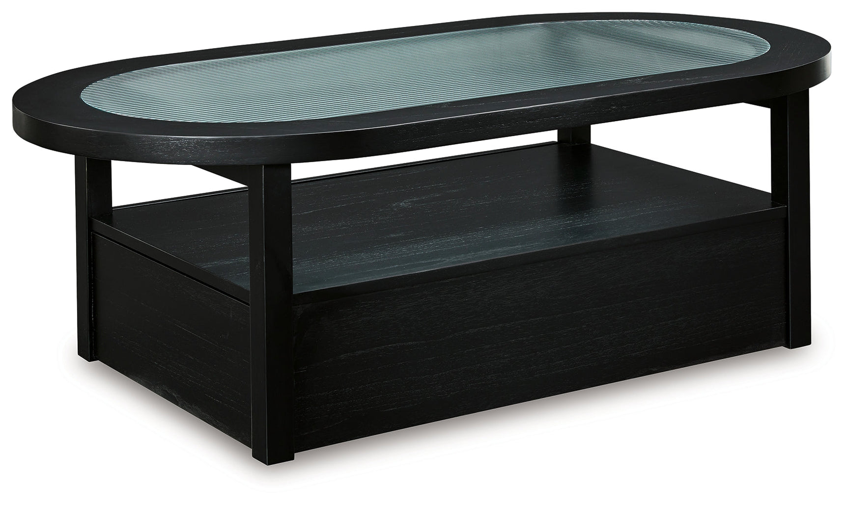Winbardi Black Oval Coffee Table - Ornate Home